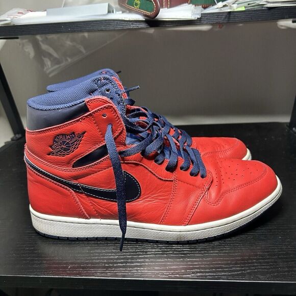 Size 11.5 Jordan 1 Retro High OG David Letterman 2016 Orange 555088 606 - Picture 1 of 10